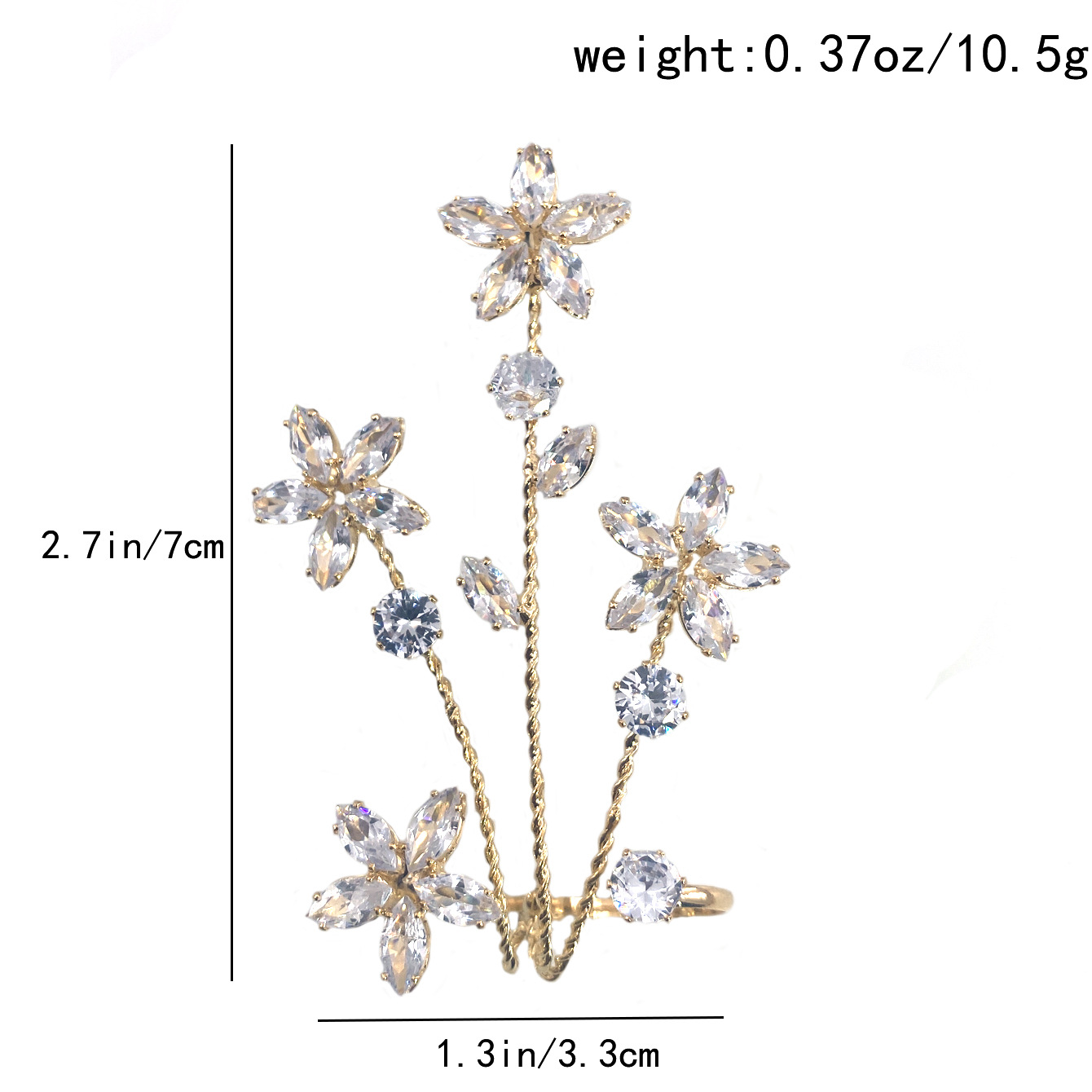 The new cross-border interlocking ankle chain with flowers is a high-end accessory that is versatile and personalized. The zircon ankle accessory is fashionable and exquisite for women Specification image