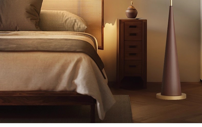 New wood-grain fishing lamp, living room floor lamp, Nordic style beside the sofa, tea room, Japanese style, high appearance level, design sense standing lamp pic 11
