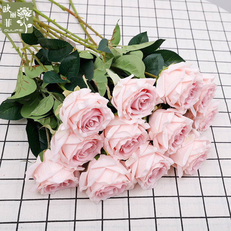 Rose Simulation Flower Wedding Bouquet Decoration Fake Flower Photography Props Plastic Flower Wholesale Simulation Rose