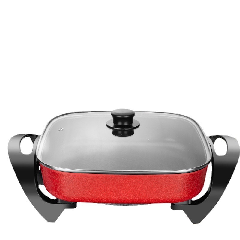 Household multi-functional electric hot pot, large-capacity electric hot pot, square pot, all-in-one pot for boiling and roasting, oil-free gift wholesale electric pot Item Picture
