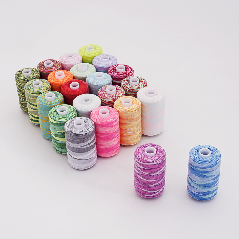 1000码五彩线家用手工DIY手缝线多彩缝纫线22色小线轴402线手缝线产品图