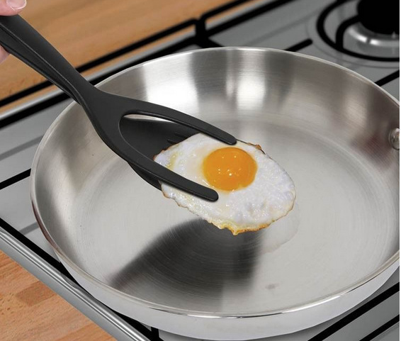 Creative kitchen gadget 2-in-1 for frying eggs, pancakes, toasting bread, and using spatulas and spoons details Picture