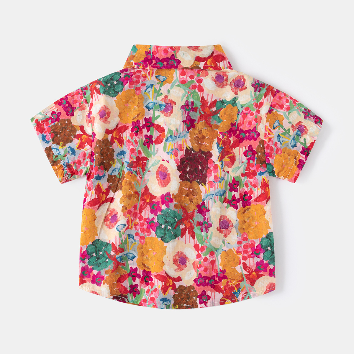 Boys' graffiti short-sleeved shirts, new summer children's clothing, printed shirts for boys and babies, children's floral shirts, wholesale of children's clothing Specification image