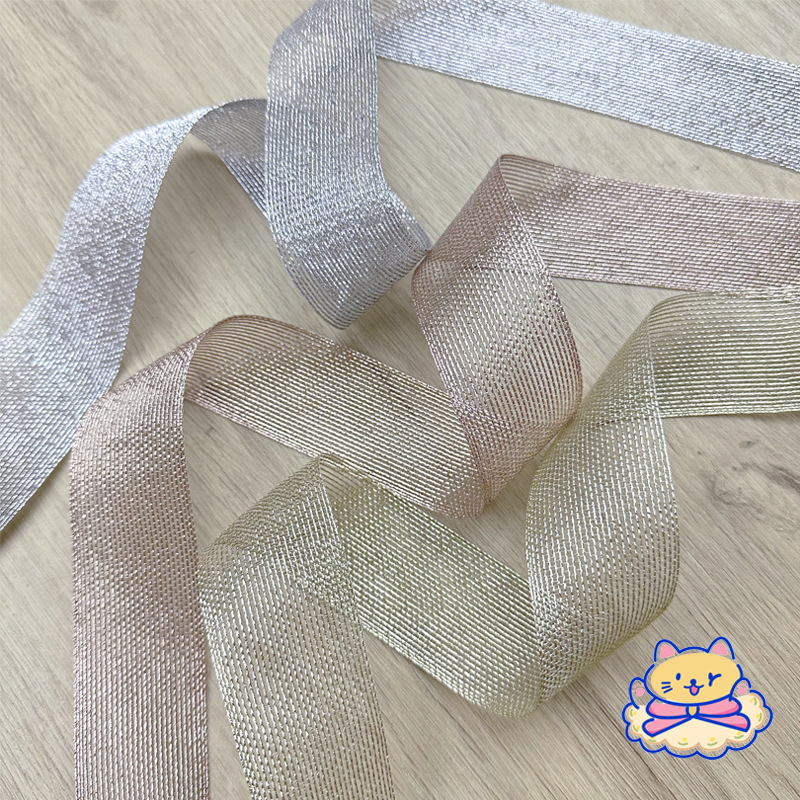 Gold And Silver Mesh With Handmade Diy Hair Accessories Bow Material Clothing Straw Hat Accessories Gift Box Flowers Bouquet Packaging details Picture