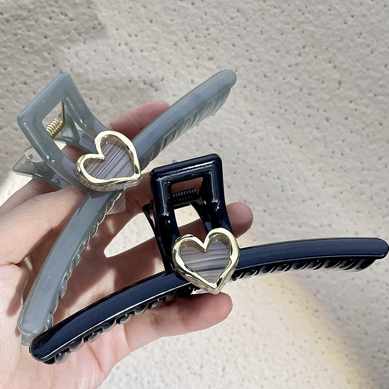 Temperament Advanced Sense 2023 Love Acrylic Hair Clip New Simple Everything Shark Clip French Clip Headwear