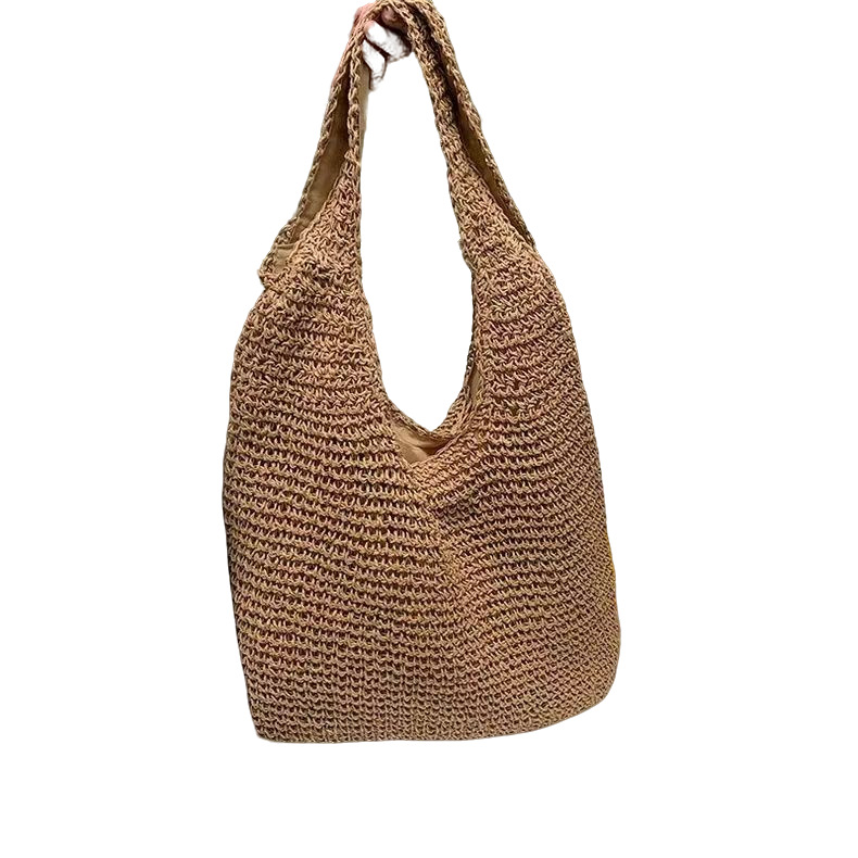 2021 New Summer versatile casual single-shoulder bag for women, forest-style hand-woven bag, large-capacity beach bag Item Picture