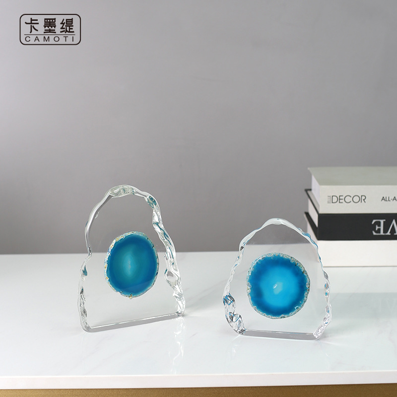 玛瑙水晶摆件/现代轻奢创意/书房办公桌面细节图