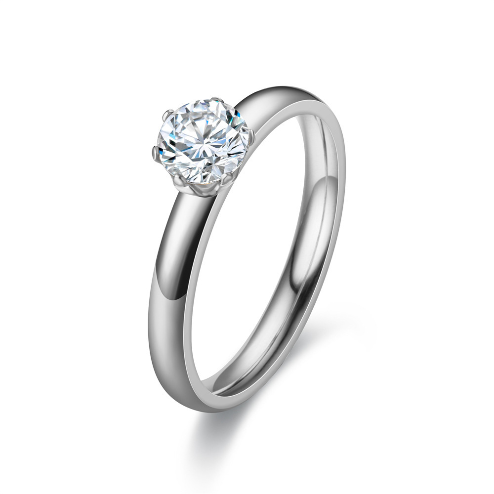 Fashionable and niche micro-inlaid zircon titanium steel rings, versatile couple rings, plain diamond rings, trendy accessories Application Scenario
