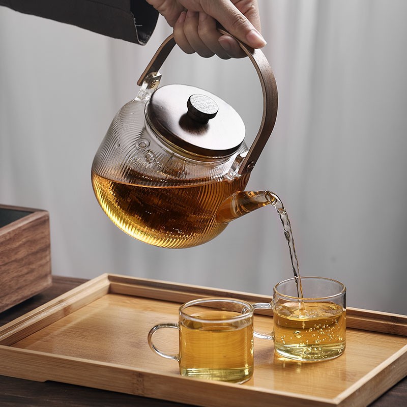 Flower Teapot Candle Heating Glass Tea Maker Household Tea Set Boiler Teapot Boiler Dual-Purpose Kettle Specification drawing