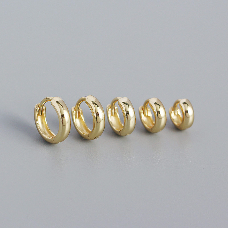 Yhe0350 Smooth Round S925 Sterling Silver Earrings Europe And The United States Simple Studs Stacked With Temperament 100 Buckle Female 5167 Specification drawing