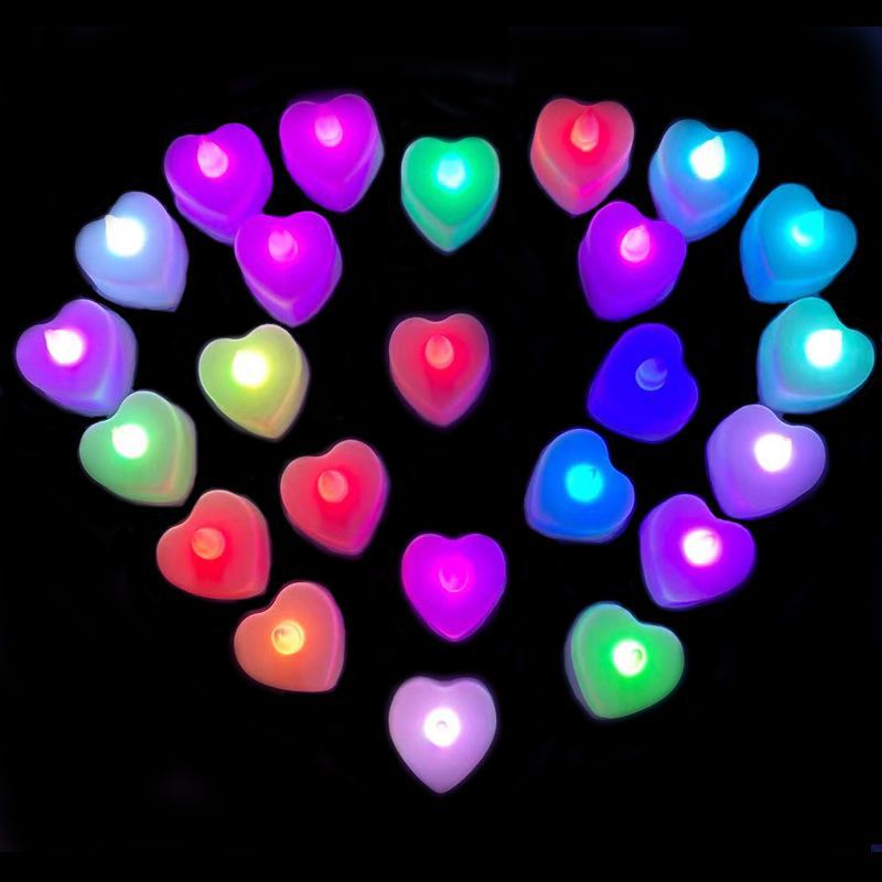 Electronic Candle Led Candle Light Romantic Birthday Proposal Surprise Confessions Props Heart-Shaped Electronic Color Candle Manufacturers Application Scenario