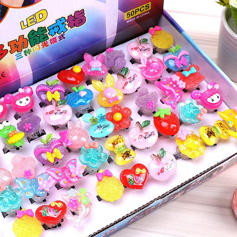 儿童亚克力发光戒指  发光手指灯led闪光儿童戒指玩具地推于具