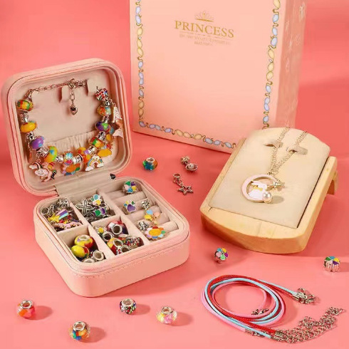 Amazon selling children's puzzle handmade diy beaded bracelet set creative jewelry bracelet set gift box full figure
