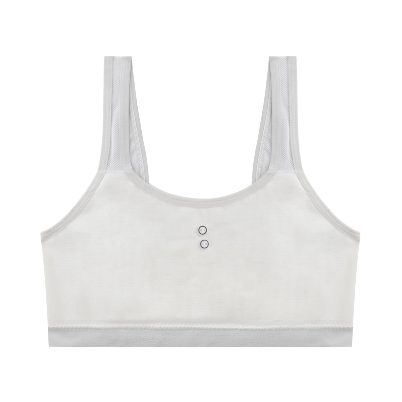 Simple girl's underwear pure cotton thin comfortable breathable fixed cotton pad anti-naked vest type student bra in stock Item Picture