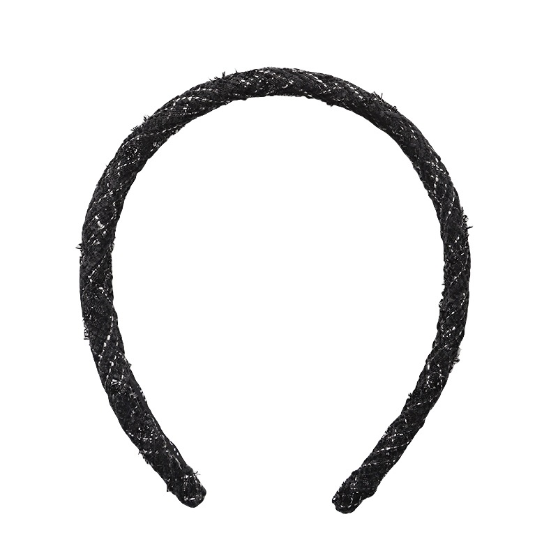 Pastoral chanel-style fabric hair band for girls, sweet and girlish hair accessory, high-end face-washing and hair-pressing hairpin, high top headband Item Picture