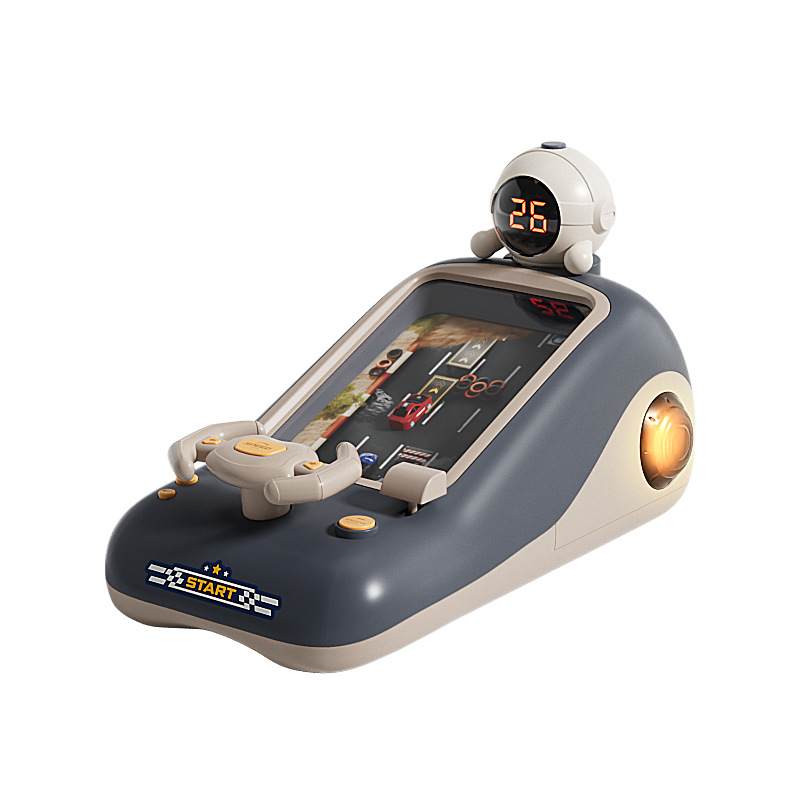 Timed racing obstacle avoidance adventure game console, children's educational challenge tabletop game, simulation steering wheel toy Item Picture