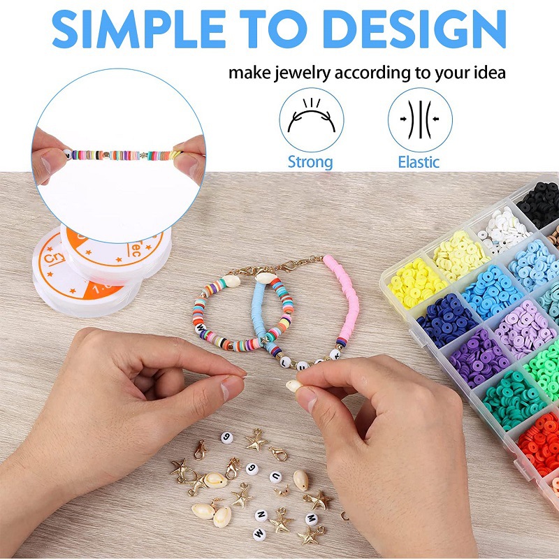 Children's Color Polymer Clay Slice 6Mm Bracelet Necklace Accessories Bracelet Necklace Accessories Diy Set Wholesale Application Scenario