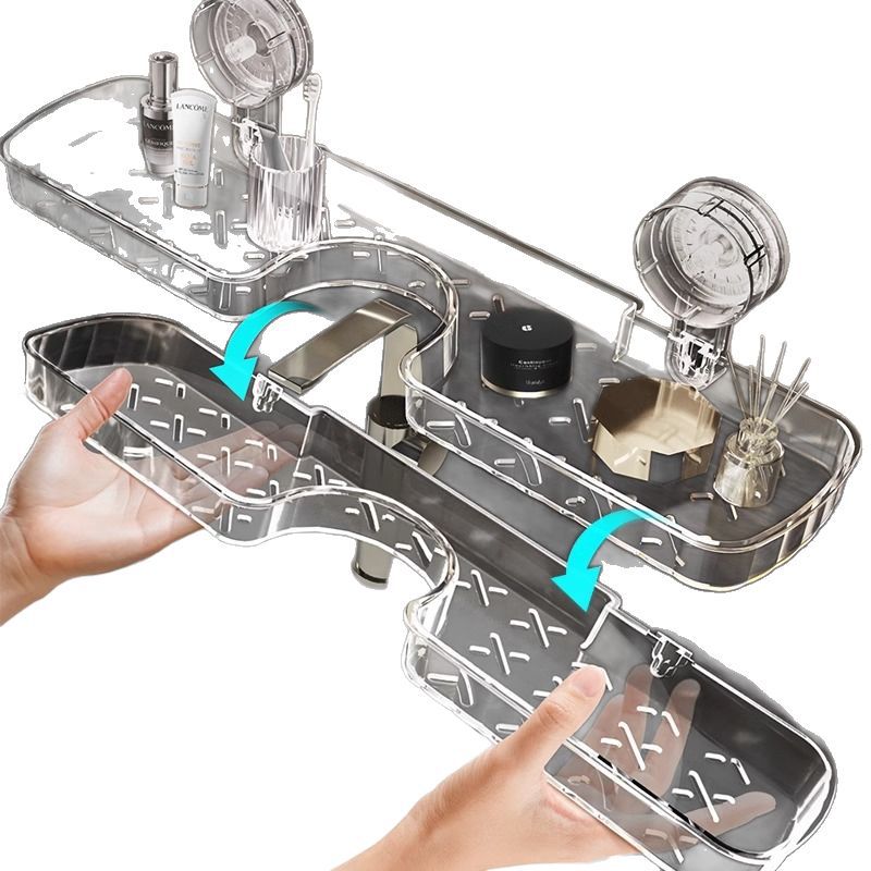 Bathroom storage rack, faucet suction cup, wall-mounted bathroom, toilet, hand washing and washbasin, wall-mounted storage for all kinds of gadgets Item Picture