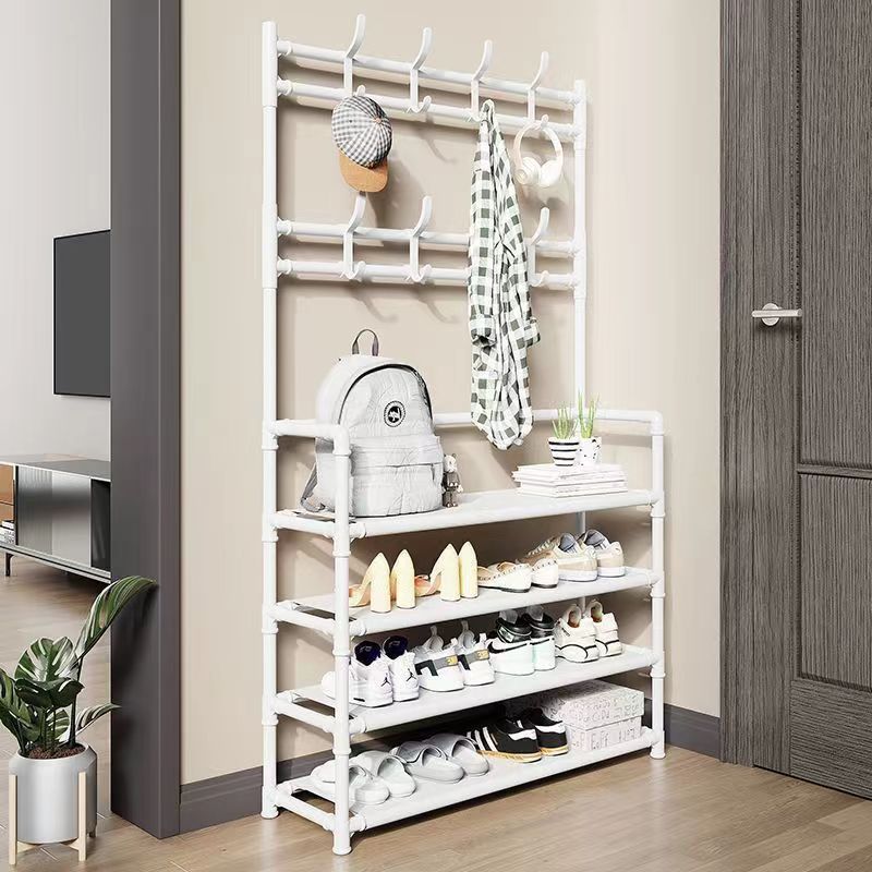 Wholesale floor-standing clothes hangers, simple coat racks, hanging clothes hangers, dormitory household dust-proof storage, shoe and hat racks, multi-layer storage racks 0819 Application Scenario