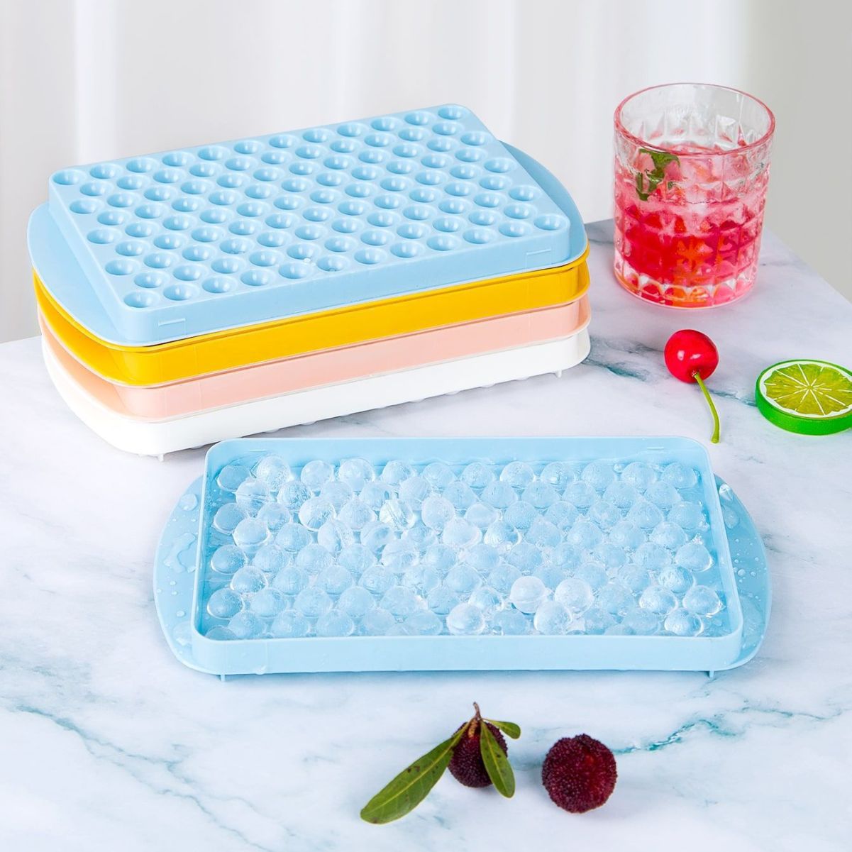 Cross-Border Hot Sales Of The New 104 Circular Quick-Freezer Ice Box Home Refrigerator Ice Hockey Mold To Do Ice Magic