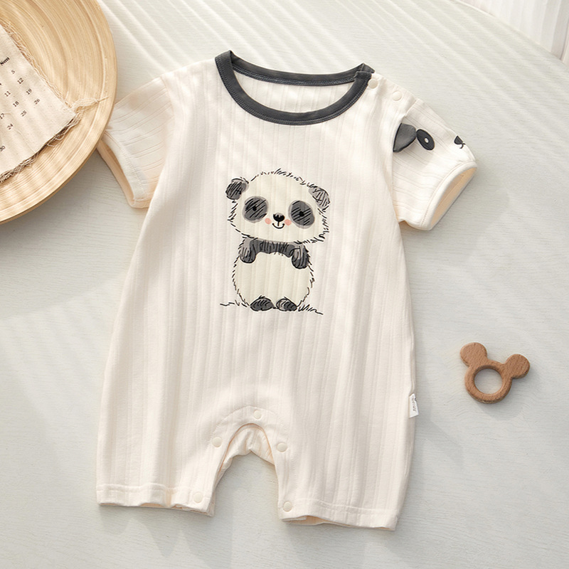 婴儿连体衣夏季婴幼儿服装男宝宝爬爬服短哈衣婴儿外出服宝宝衣服