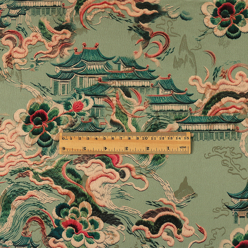 宋锦/提花布牛津布/宋锦胚料/格子布里布/枕巾用的布料细节图