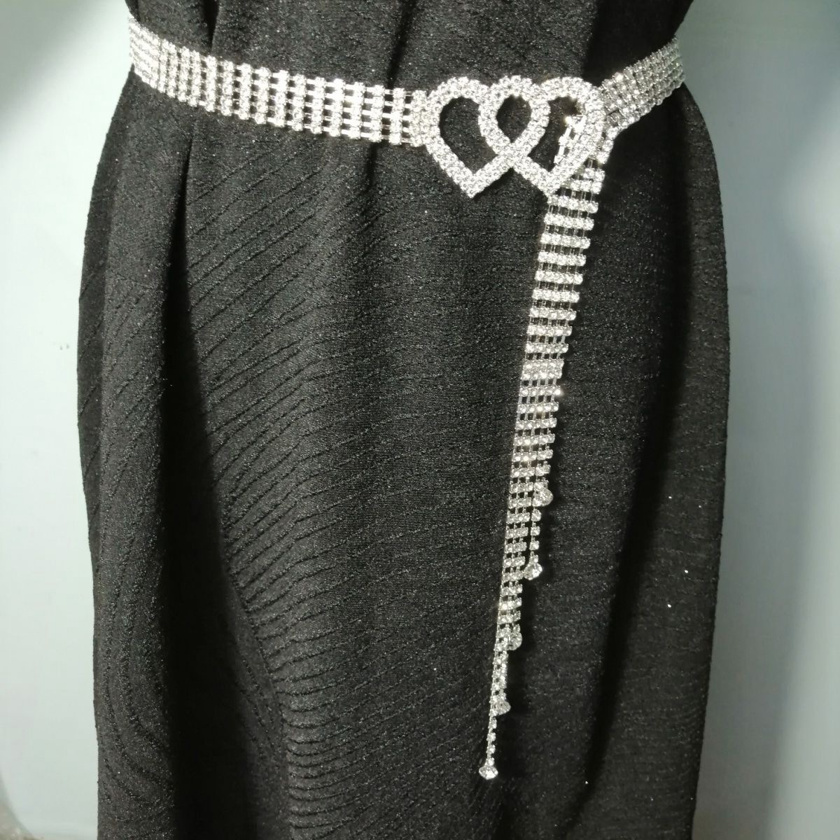 New European And American Rhinestones Full Diamond Belt Ladies Belt Set With Crystal Diamond Waist Chain Specification drawing