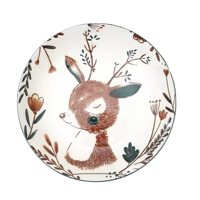 6.25-inch ceramic plates, first-grade round plates, ceramic fruit plates, bowls, plates, rice plates, tableware, vegetable basins, Yiwu products Item Picture