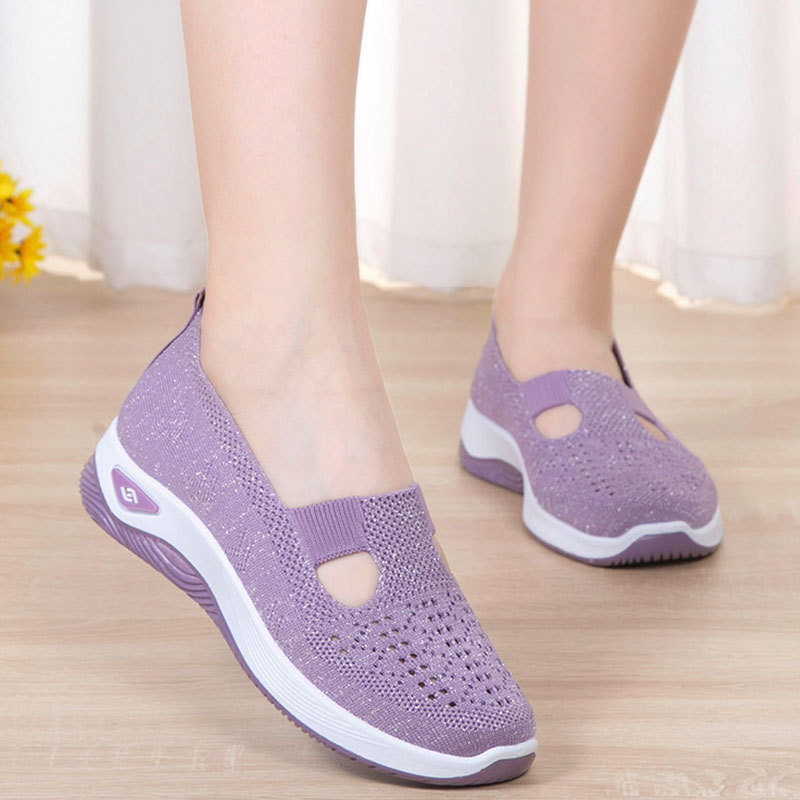Mother Shoes Middle-Aged And Old Summer Breathable Comfortable Shoes Wholesale Cross-Border Soft Sole Casual Slip-On Shoes Women Specification drawing