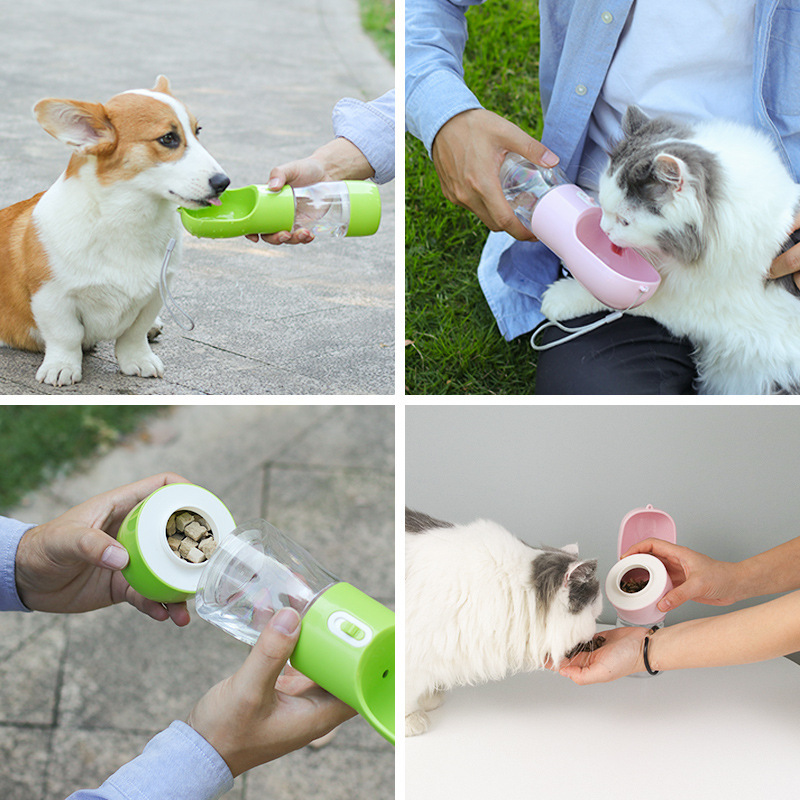 Pet travel cup, portable dog food water cup, outdoor travel water bottle, outdoor pet water dispenser Specification image