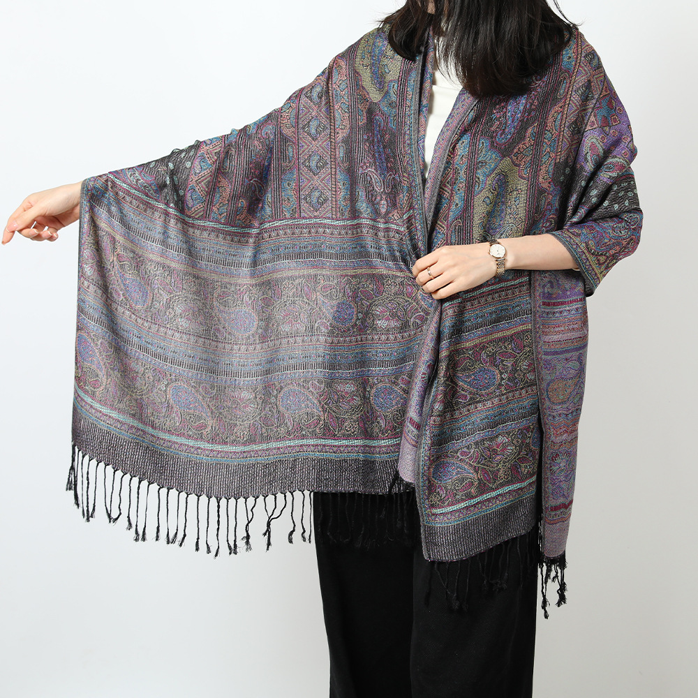 Jacquard Cashew Scarf Viscose Pashmina Shawl Women's Headscarf 70*200Cm Spring And Autumn Scarf details Picture