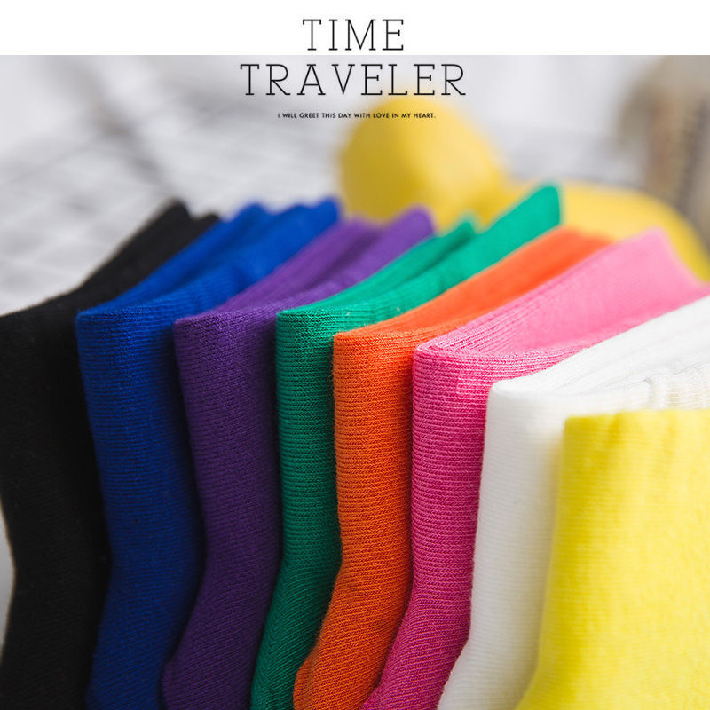 Wholesale of new Japanese-style solid-color combed cotton pile socks for women in spring and summer, and medium-length jk cotton socks for women on Instagram Specification image