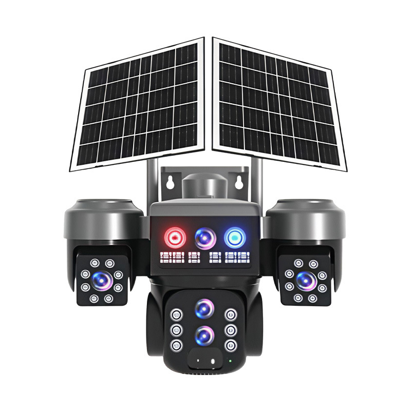 Solar-powered zoom camera, multi-lens tracking camera, dual solar panel outdoor monitoring camera Application Scenario