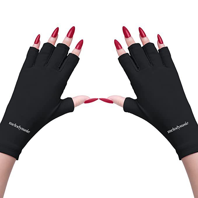 New sun protection gloves, women's fashion multi-color nail care gloves, fingerless UV protection, special half-finger gloves for nails Specification image
