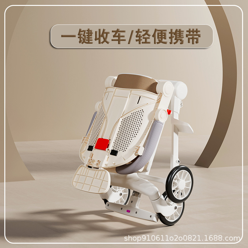 遛娃神器高景观双向一键折叠免安装婴儿推车可坐躺超轻便手推车详情图4