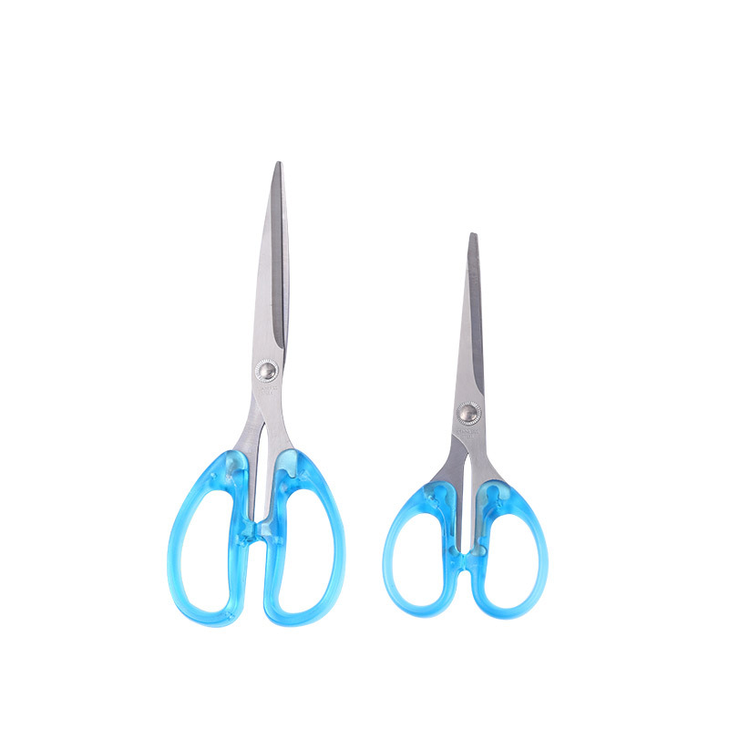 ins Print-free office clear frosted handle scissors Simple household hand cutting student diy stationery clippers Item Picture