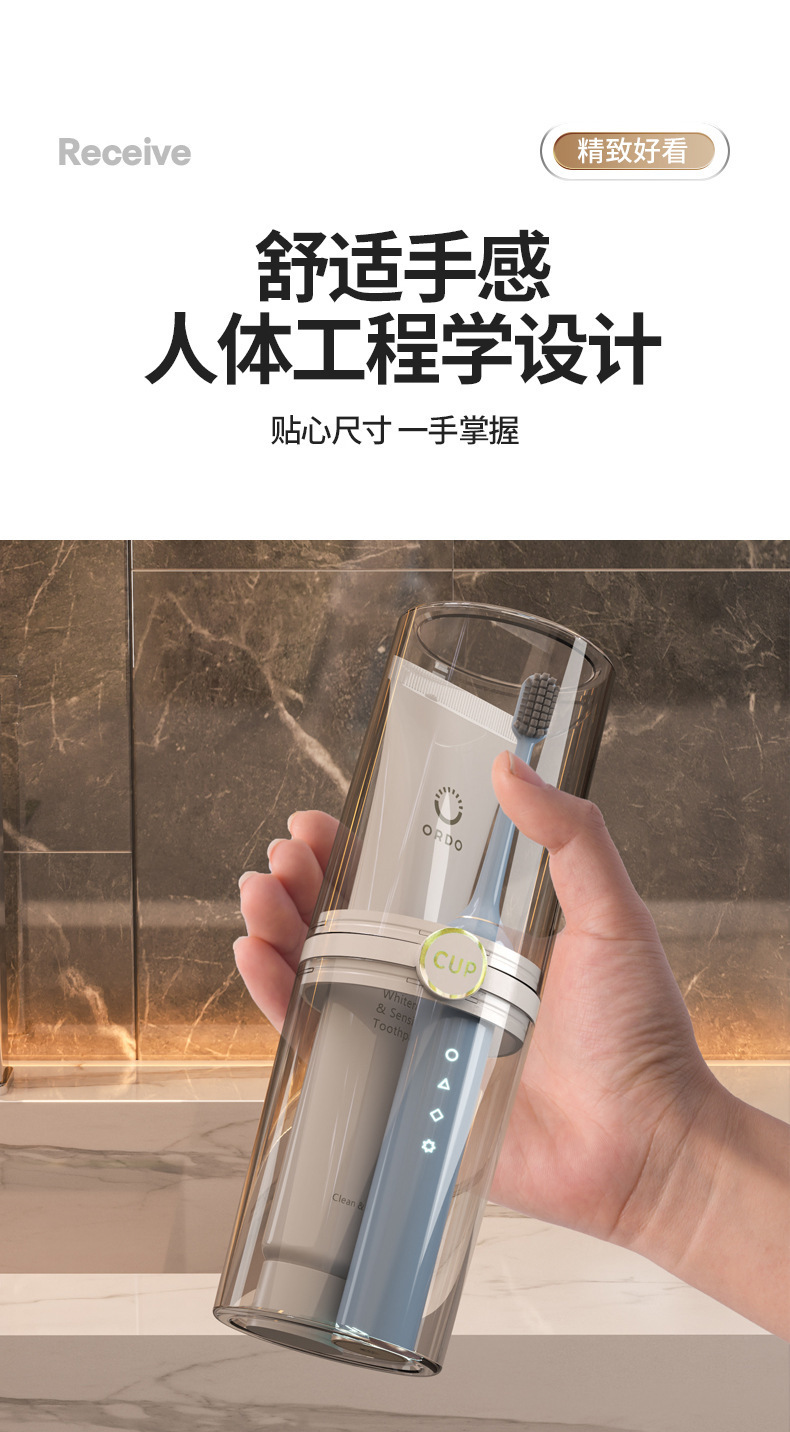 A light luxury transparent portable travel mouthwash cup two-in-one toothbrush cup set pic 9