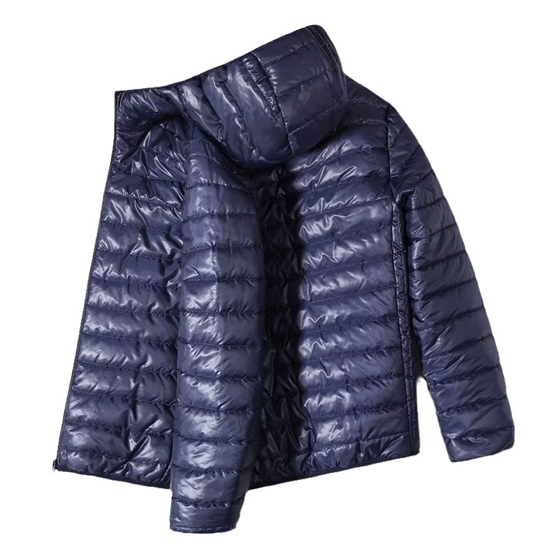 Cross-border regular men's down cotton-padded jacket for spring and autumn warmth, light and thin hooded sportswear and casual jacket manufacturer Item Picture
