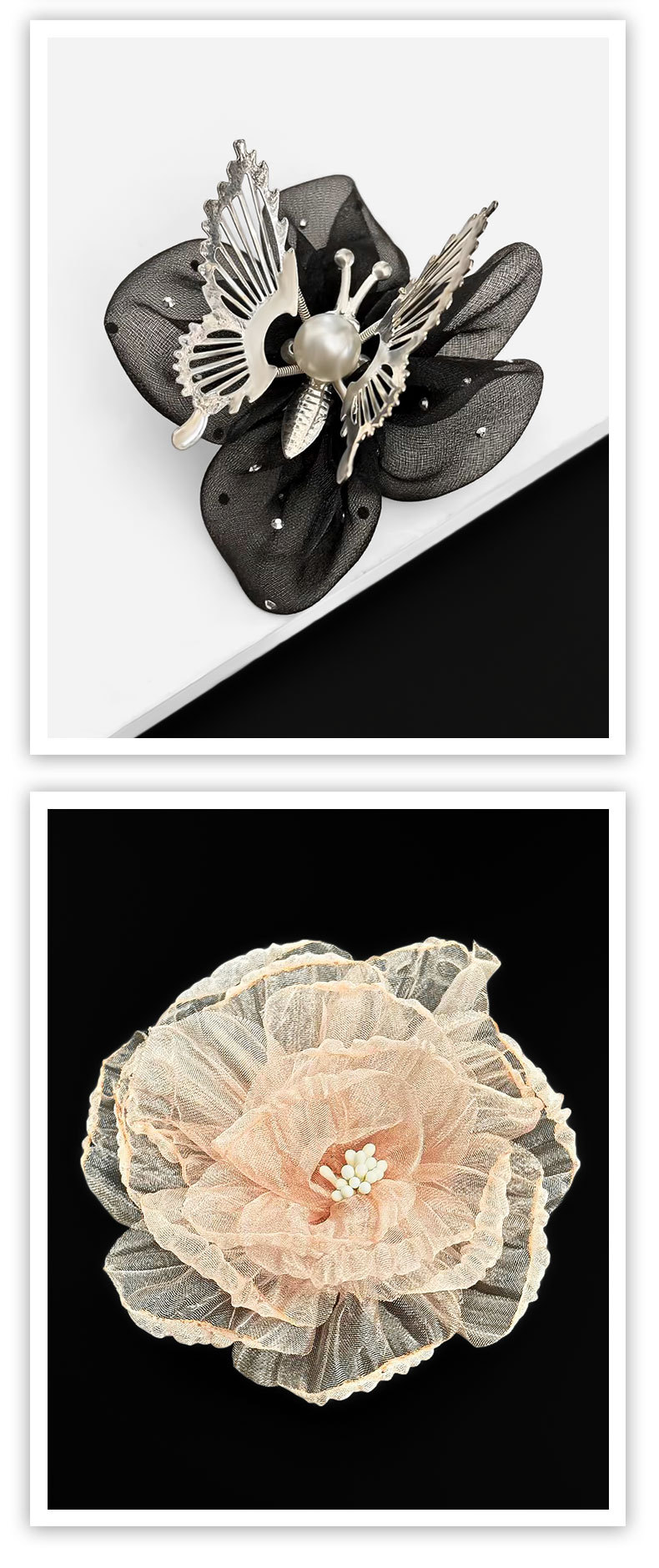 DIY fabric handmade shoes, flower accessories, beaded mesh, camellia flower petals, clothing accessories, diy ornaments and accessories pic 9