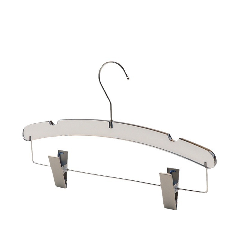 Wholesale of transparent acrylic crystal anti-slip coat hangers for men's and women's clothing with cigarette ash, children's pants and jackets Item Picture