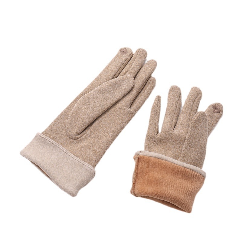 Gloves Ladies Autumn And Winter Warm Velvet Driving Riding Windproof Touch Screen Gloves Five Finger Finger Gloves Wholesale Item Picture