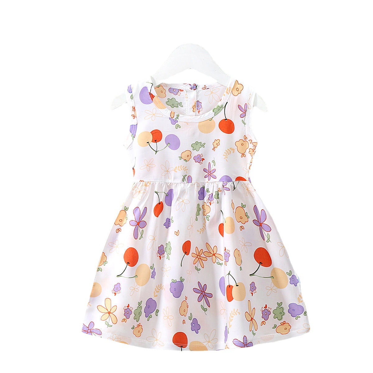 Girls' dress 2022 New style Children's beach dress, summer halter dress, princess dress, cake dress, children's floral dress Item Picture