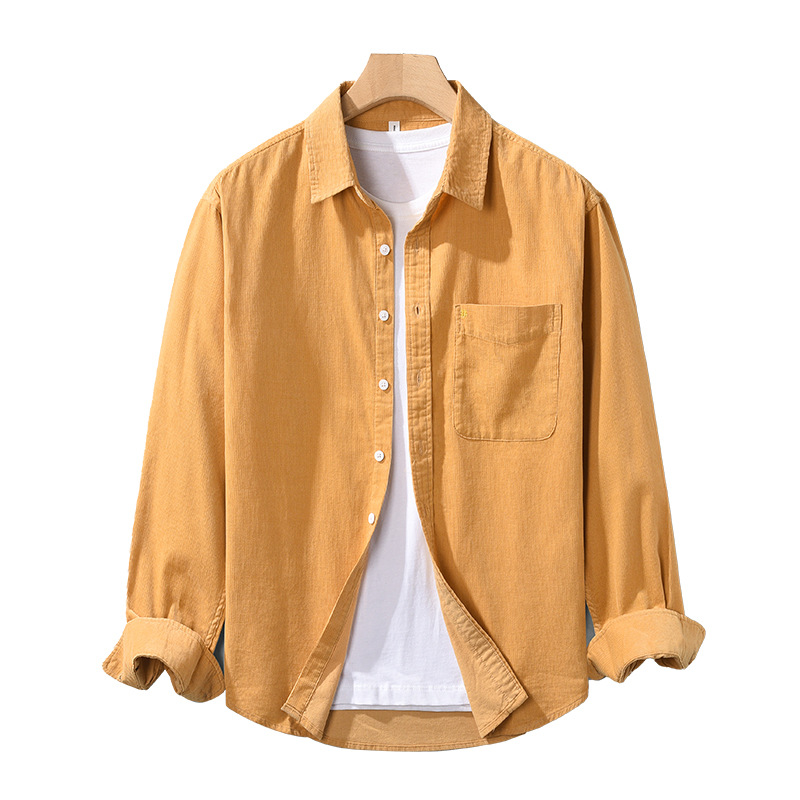 New men's pure cotton shirt for spring and autumn, trendy, casual, cool, loose and versatile shirt jacket 8926 factory direct sales Item Picture