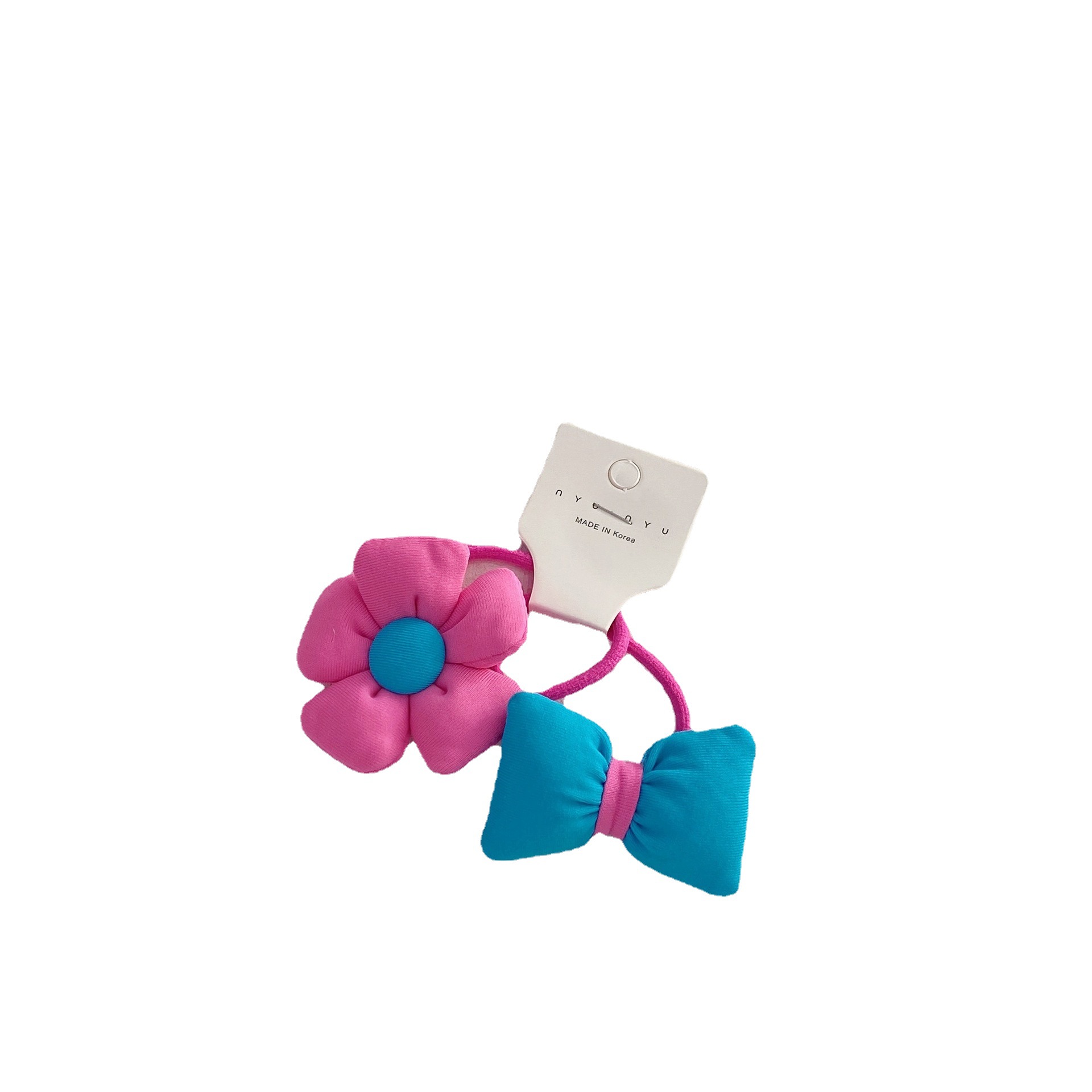 Korean Version Of Fabric Little Girl Flower Hair Rope On The Head Rope Children's Cotton Butterfly Tied Horsetail Leather Band Hair Accessories Item Picture