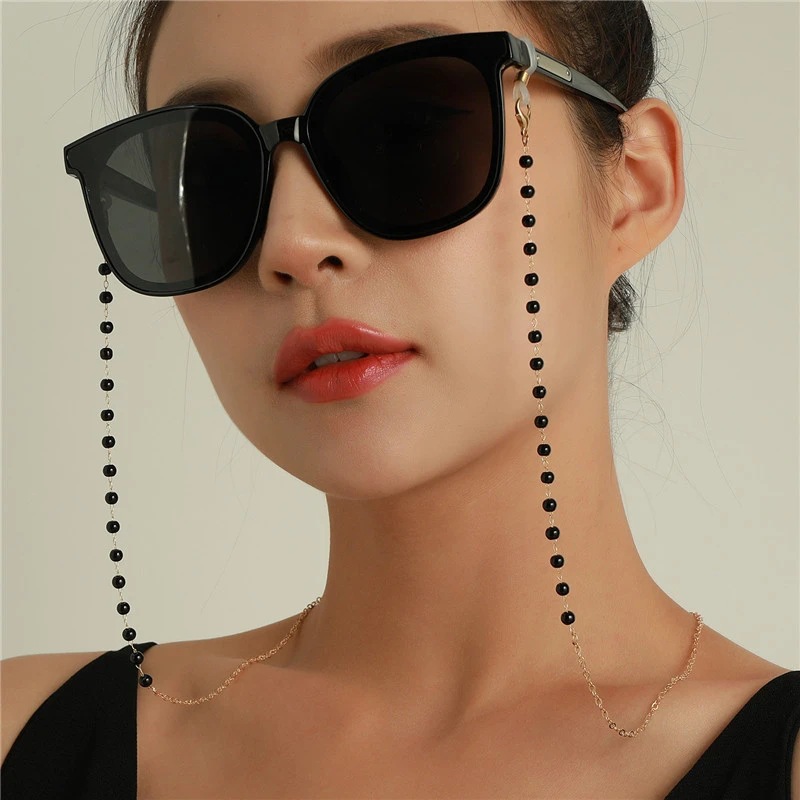 Eyewear accessories, pearl beads, sunglasses chains, fashionable accessories, eyewear chains, lanyards, anti-slip mask lanyards, l cross-border details Picture