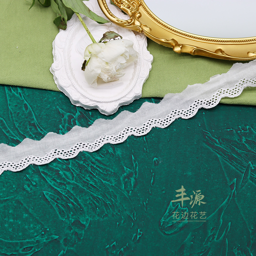 Manufacturers Direct Lace Lace Embroidery Lace All Cotton Hollow Carving Hole Bar Code Lace Women's And Children's Clothing Accessories details Picture