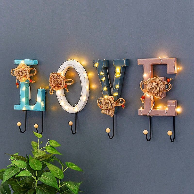 Key hooks, coat hooks, Xuanguan entrance shelves, wall hangers, clothing stores, room wall decorations details Picture