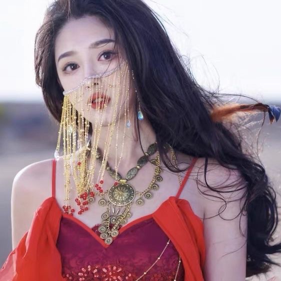 The face curtain, ancient-style facial veil, tassel ear-hanging, Hanfu, ancient costume headwear, full set of facial coverings, super ethereal accessories details Picture