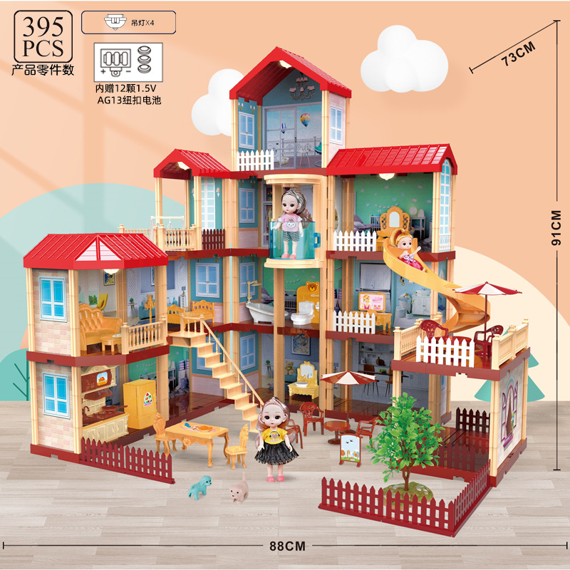 Princess dollhouse, girl playing house, Villa toys, simulation Princess castle set, house model, birthday gift Specification image