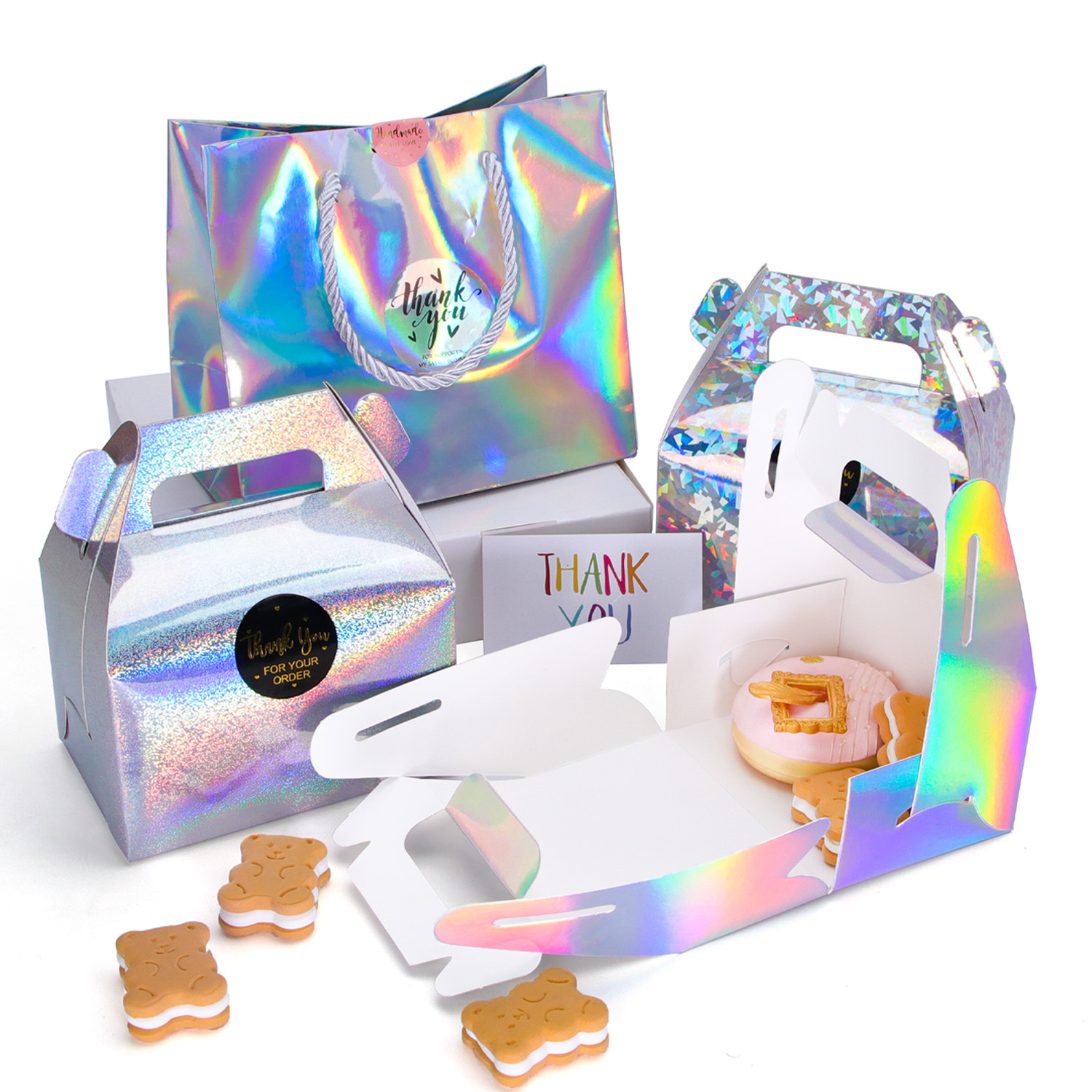 Foreign trade cross-border laser paper boxes, cake boxes, candy boxes, baking packaging, mousse packing boxes, wedding candy boxes, gifts Specification image